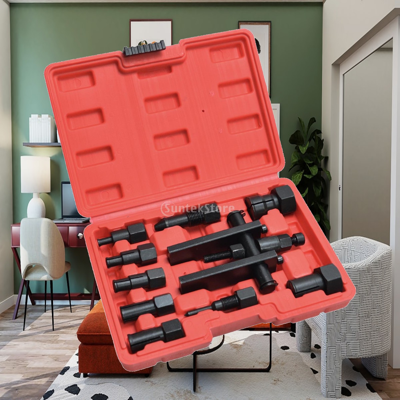 Workshop Tools Kit - ชุดเครื่องมือถอดลูกปืนล้อรถจักรยานยนต์แบบเปลี่ยนหัวได้ สำหรับงานหนัก เหมาะสำหรับนักขี่มอเตอร์ไซค์ ศูนย์บริการ และอู่ซ่อมรถ