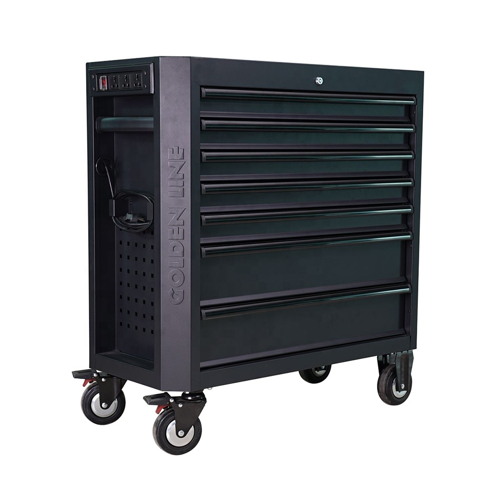 Workshop Tools Trolley - กล่องเครื่องมือเหล็กแบบลิ้นชักสำหรับงานหนัก ดีไซน์ใหม่ พร้อมตู้ล้อเลื่อนแบบถอดได้ โต๊ะทำงานเหล็ก รถเข็นสำหรับโรงรถ #