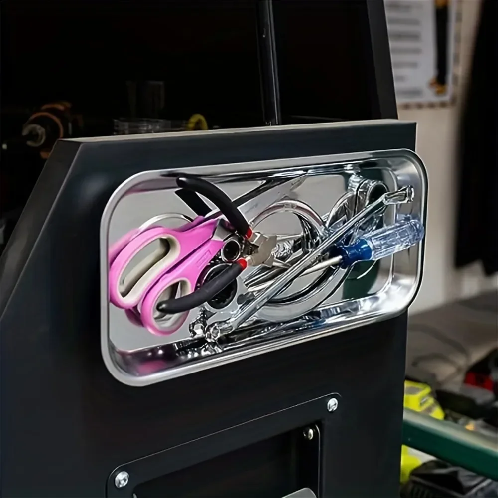 Magnetic Parts Tray - ถาดเหล็กพร้อมถาดแม่เหล็กสำหรับเก็บเครื่องมือถาดเหล็กพร้อมถาดใส่เครื่องมือแม่เหล็กที่มีช่องเสียบสลักเกลียว