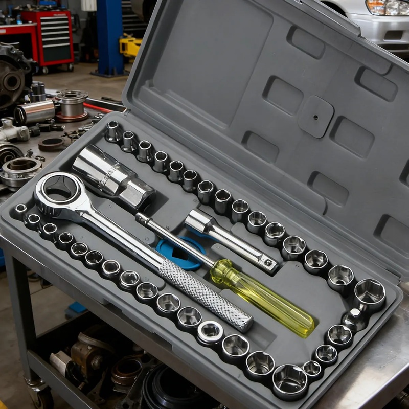 Workshop Tools Kit - ชุดเครื่องมือประแจอเนกประสงค์สำหรับรถยนต์, ชุดซ่อมบำรุงเครื่องยนต์และชิ้นส่วนรถยนต์สำหรับการบำรุงรักษารถยนต์