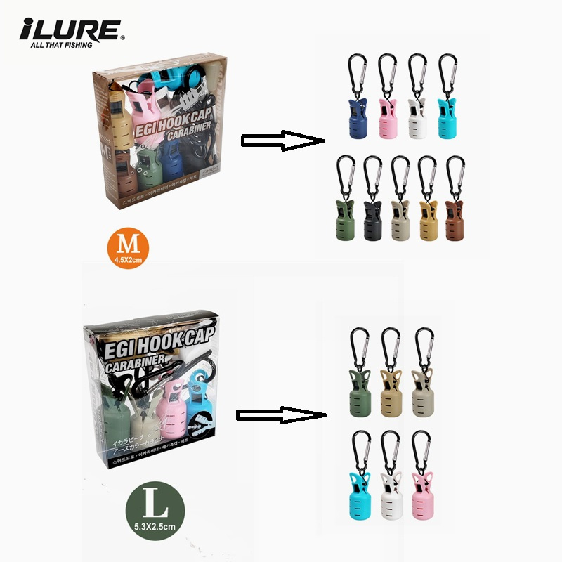 Dowel Jig Kit - ชุดป้องกันเหยื่อตกปลาหมึกขนาด L+M พร้อมปลอกครอบเบ็ดตกปลาหมึกยักษ์ อุปกรณ์ตกปลาหมึก ปลอกครอบเบ็ดตกปลาหมึก ปลอกครอบเบ็ดตกปลาหมึกแบบร่ม
