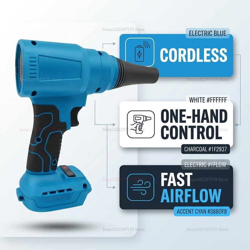 Workshop Electric Tools - เครื่องเป่าลมไร้สาย 18V แบบไร้แปรงถ่าน เครื่องมือทำความสะอาดฝุ่น เครื่องดูดฝุ่น กำลังสูง