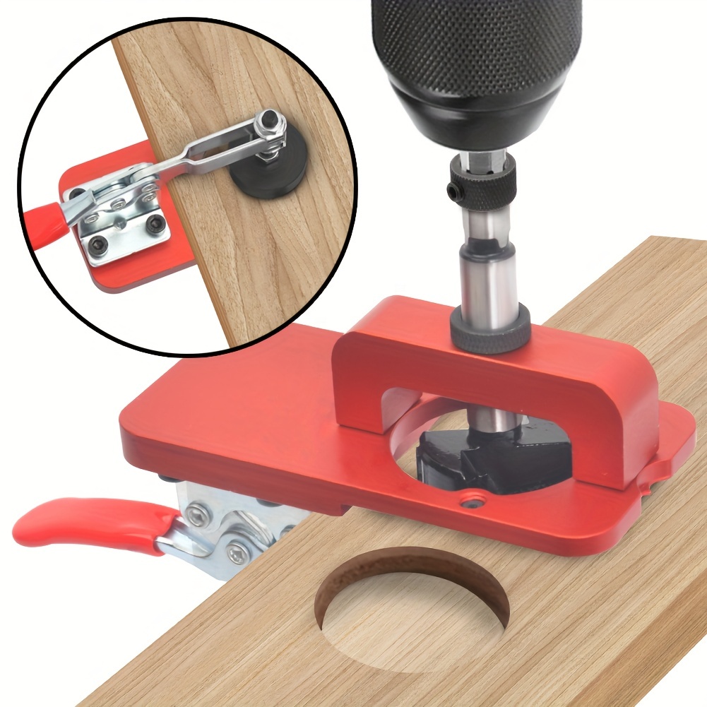 Dowel Jig Kit - 35 มม.บานพับปกปิดเจาะ JIG ท่องเที่ยวบานพับเจาะท่องเที่ยวช่างไม้งานไม้เครื่องมือรูเปิด Locator ประตูตู้