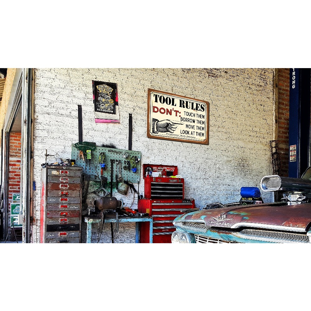 ป้ายโลหะกฎเกณฑ์เครื่องมือแบบปร - Workshop Tools Name บทวิจารณ์และราคา