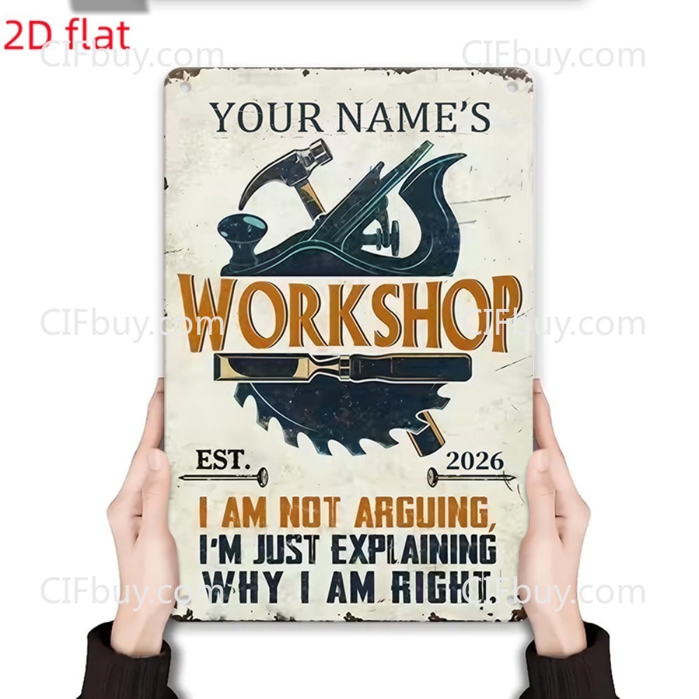 ป้ายโลหะสั่งทำพิเศษพร้อมชื่อ 1 - Workshop Tools Name บทวิจารณ์และราคา